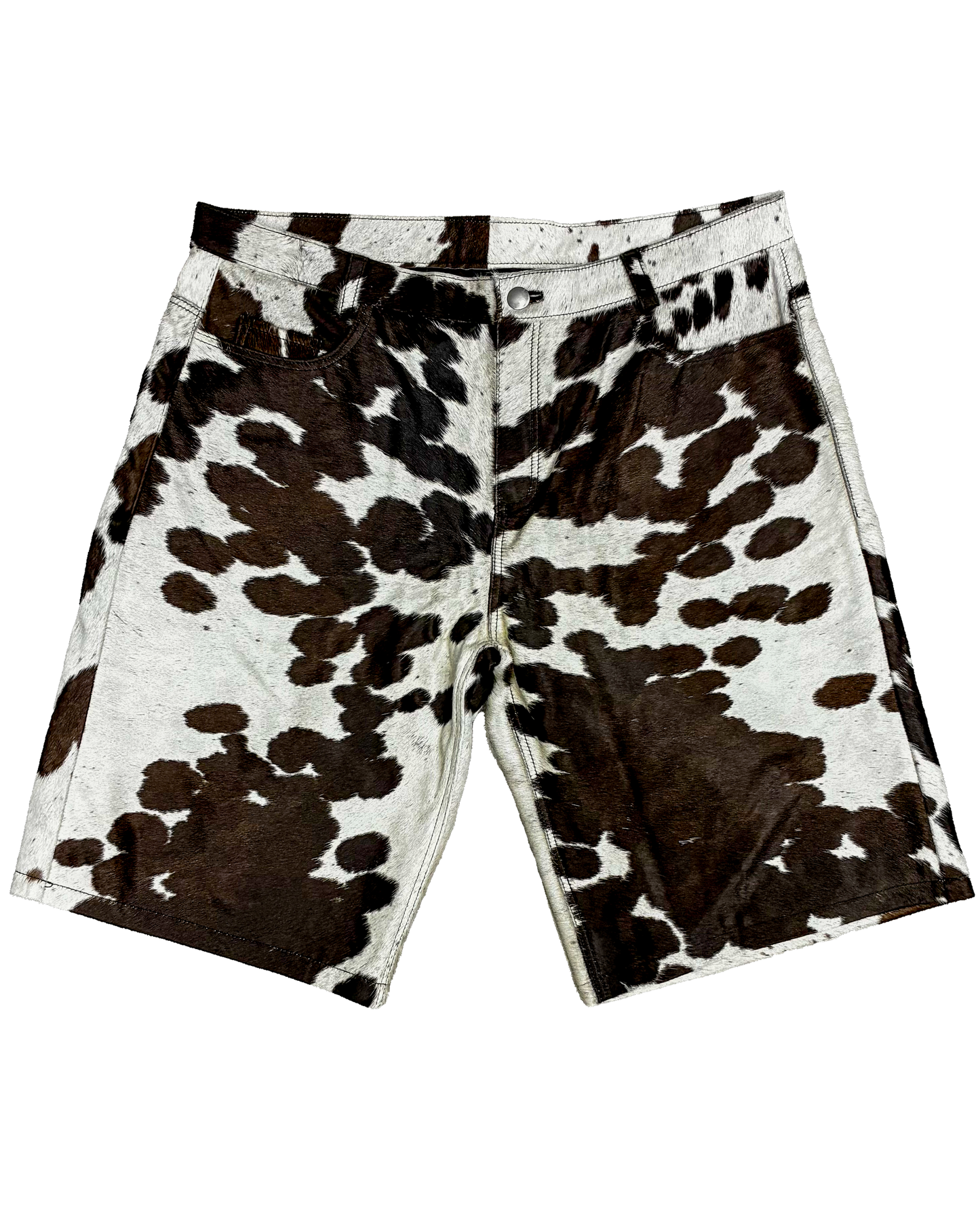 Cowhide Shorts | Brown and White
