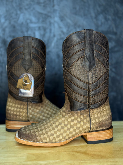 'Prescott'- Basketweave Leather Boot