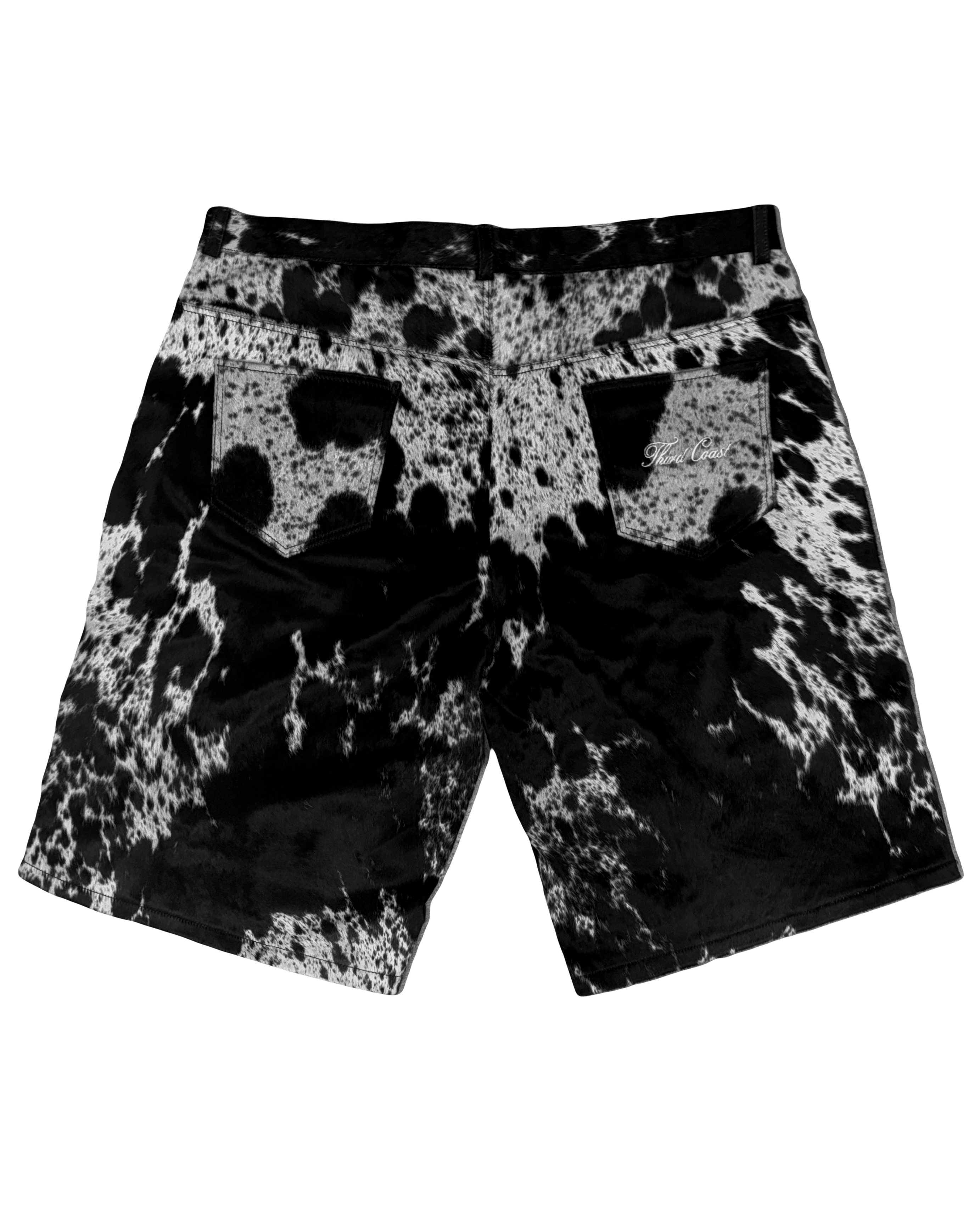 Cowhide Shorts | Black and White