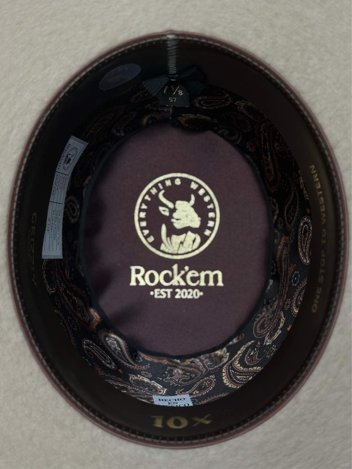 10x ’Silverbelly’ Open Crown Grizzly Felt Hat