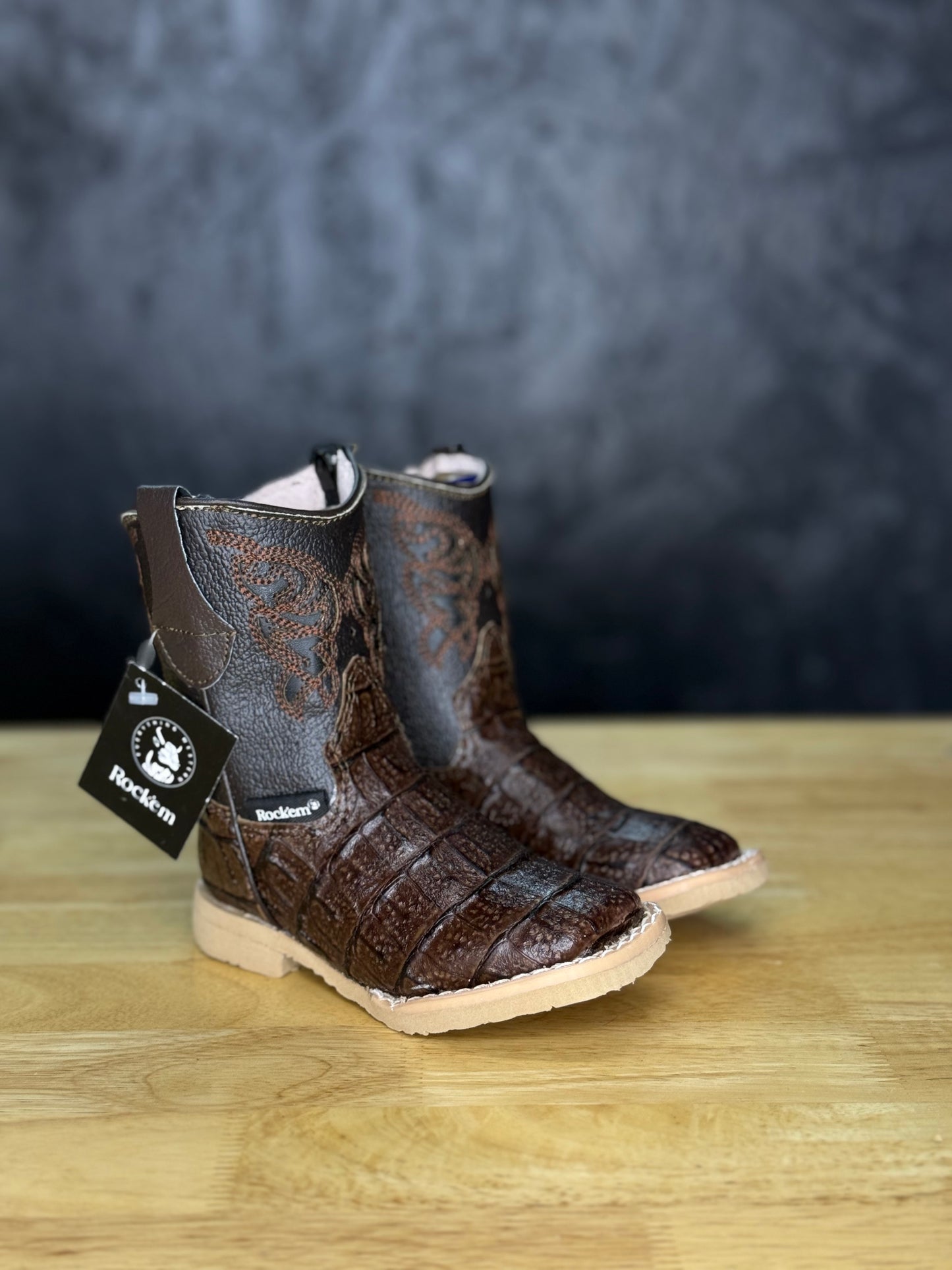 Baby Brown Caiman Boot