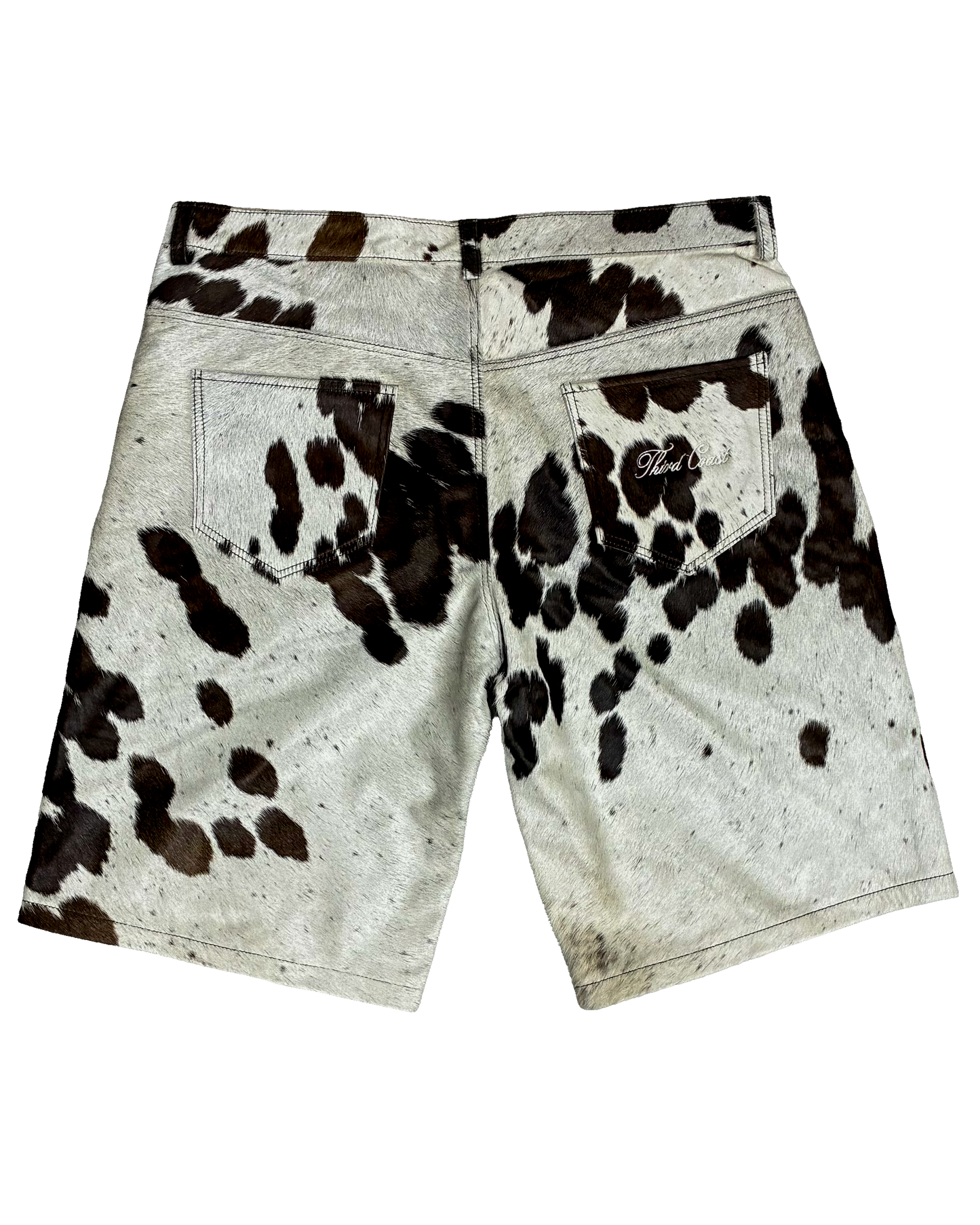 Cowhide Shorts | Brown and White