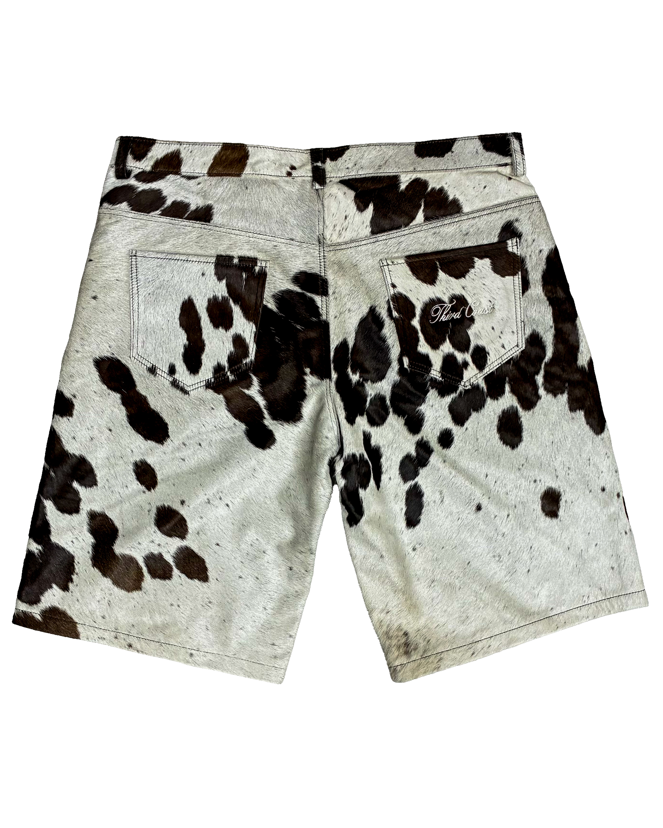 Cowhide Shorts | Brown and White