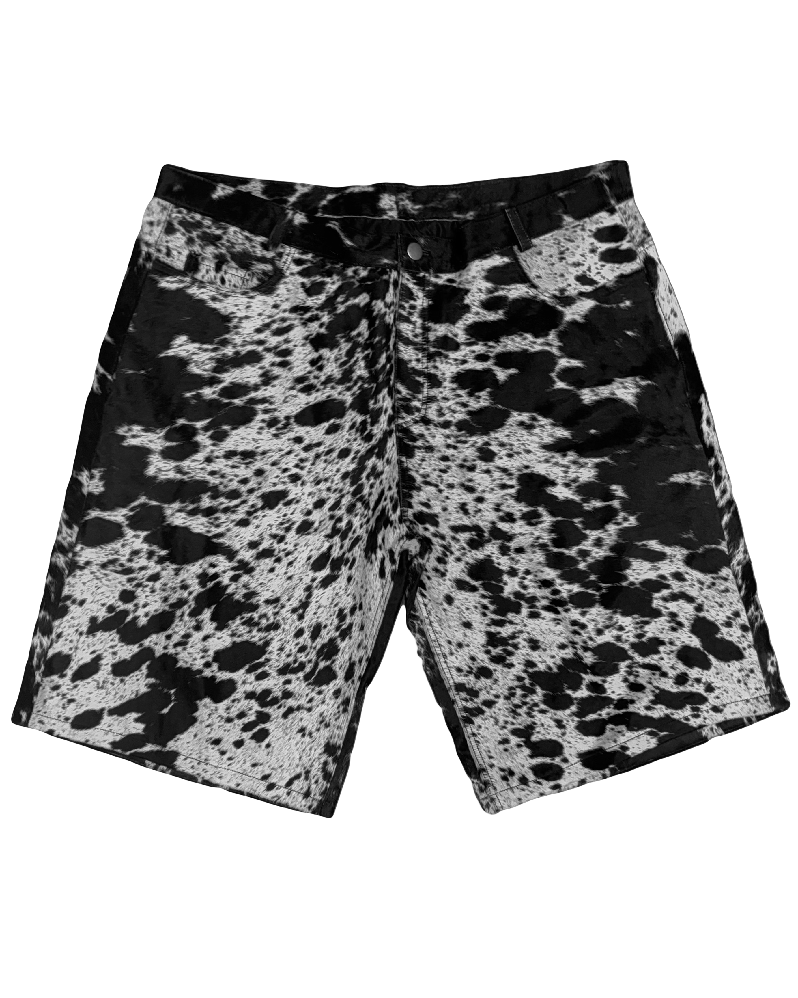 Cowhide Shorts | Black and White