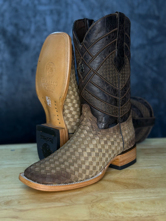 'Prescott'- Basketweave Leather Boot