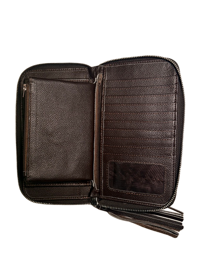 Cowhide Purse | Brown and White