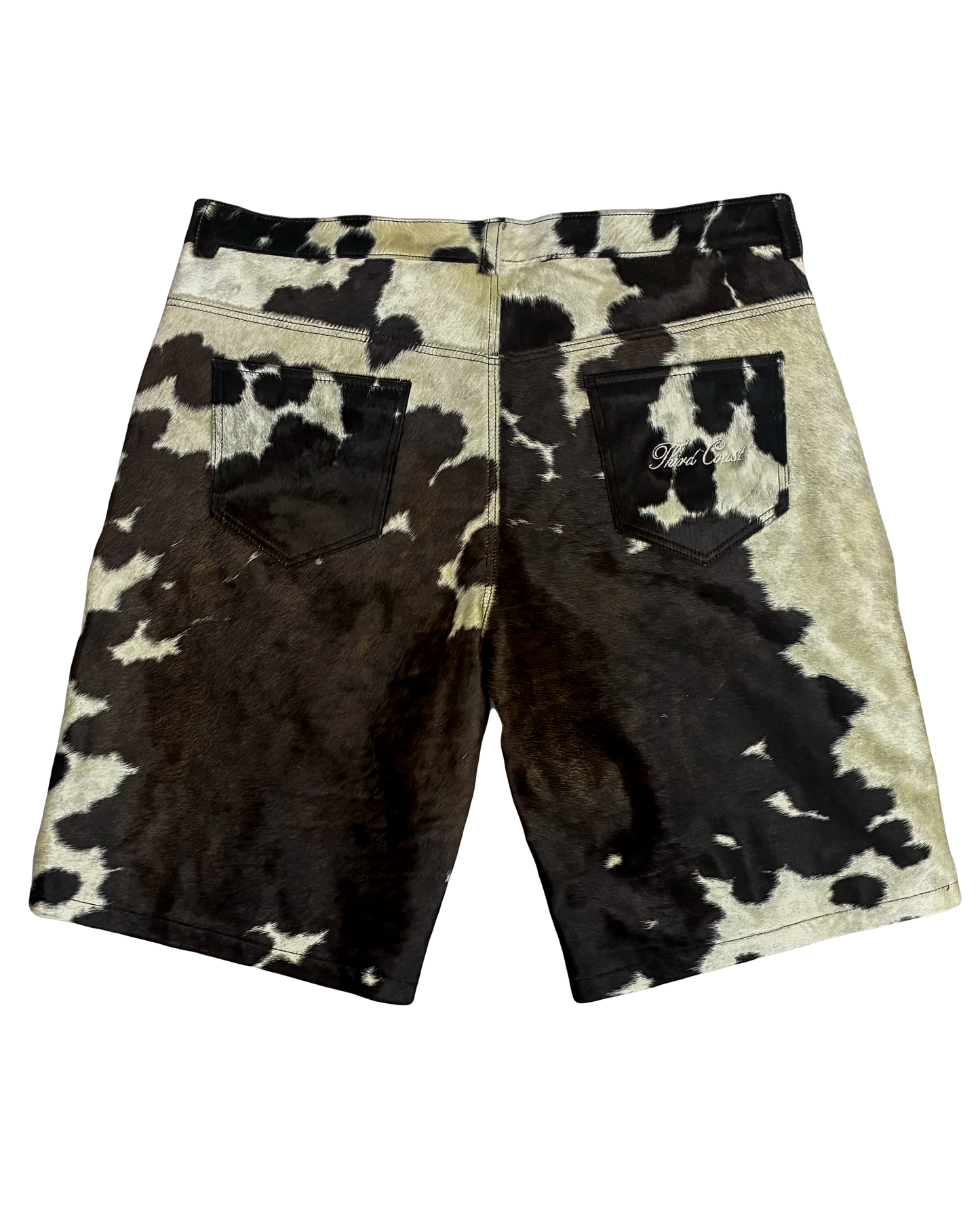 Cowhide Shorts | Brown and White
