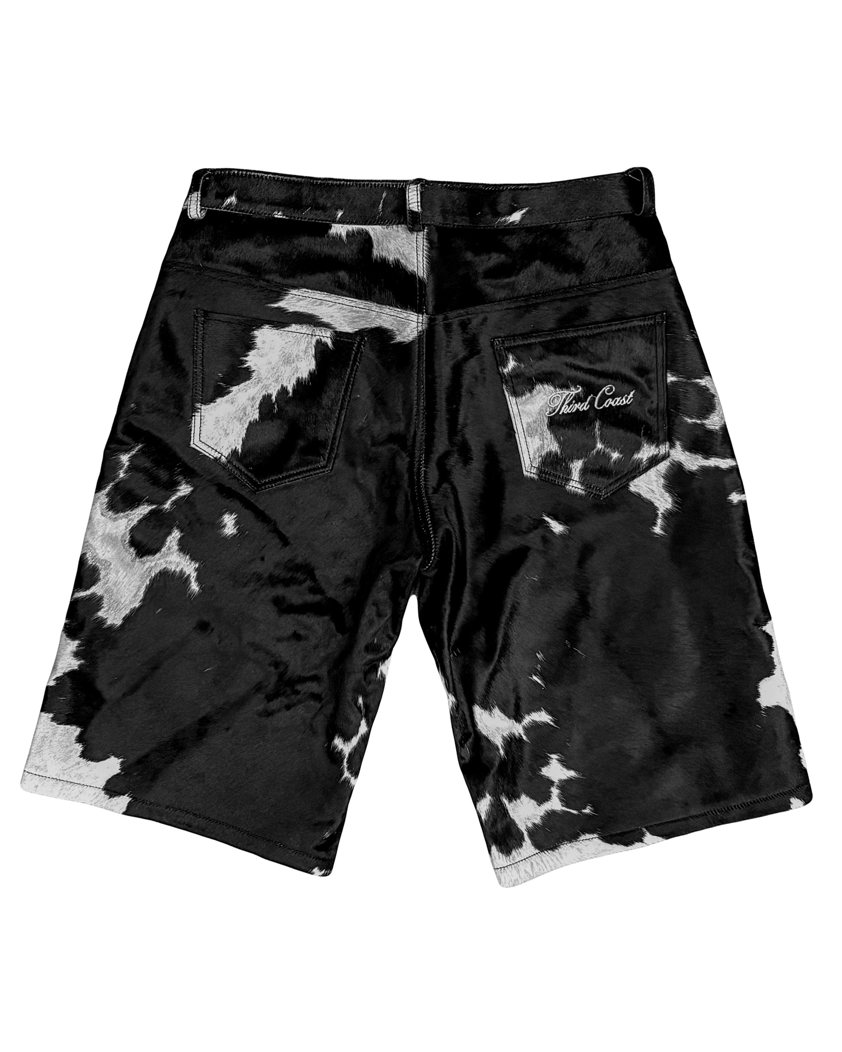 Cowhide Shorts | Black and White