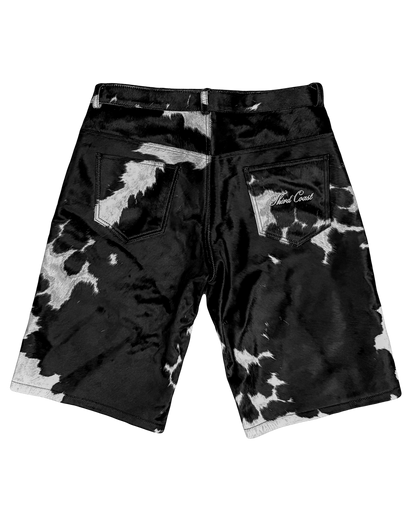 Cowhide Shorts | Black and White