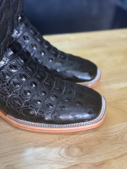 ‘Black Caiman’- Leather Print Caiman Boot