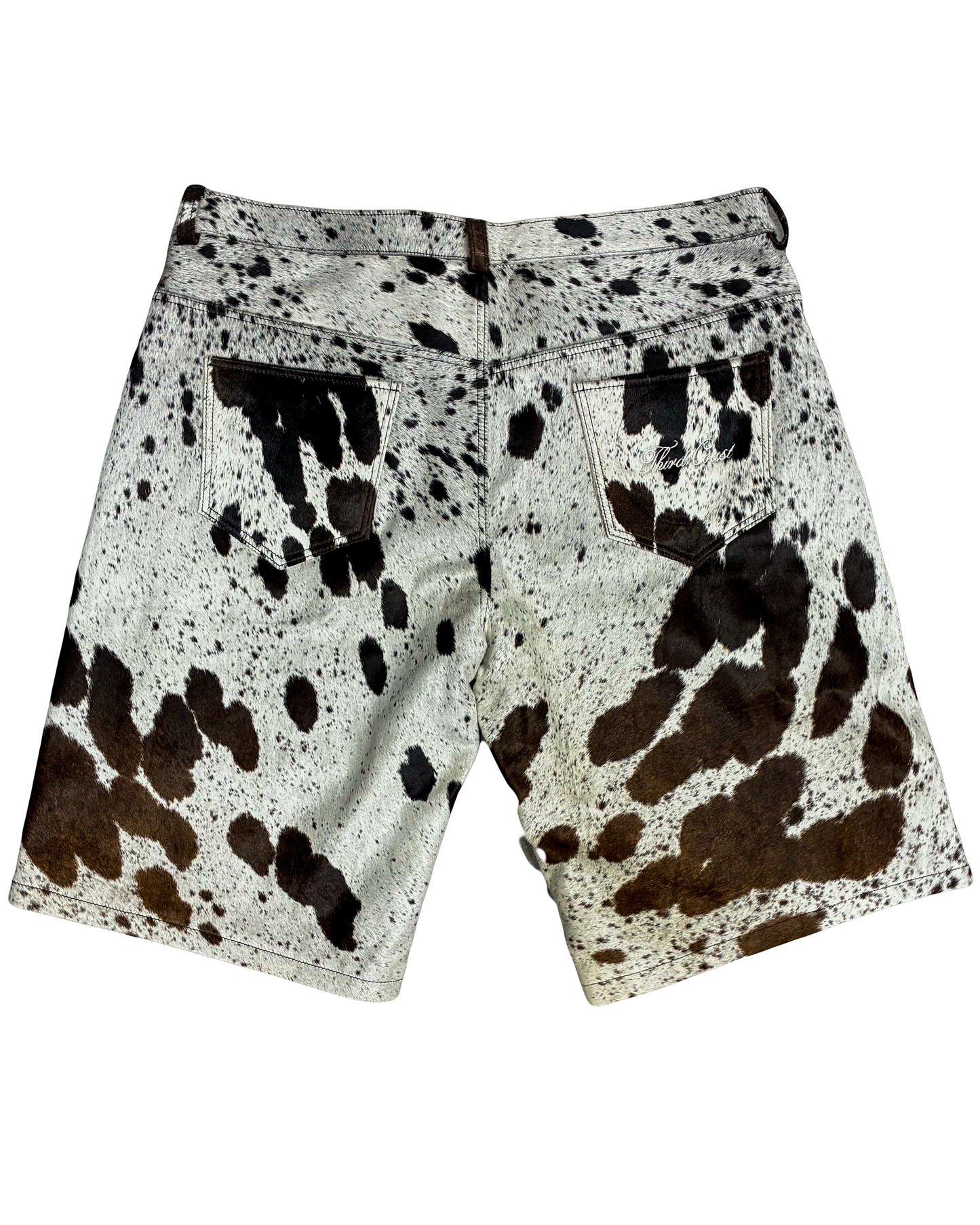 Cowhide Shorts | Brown and White