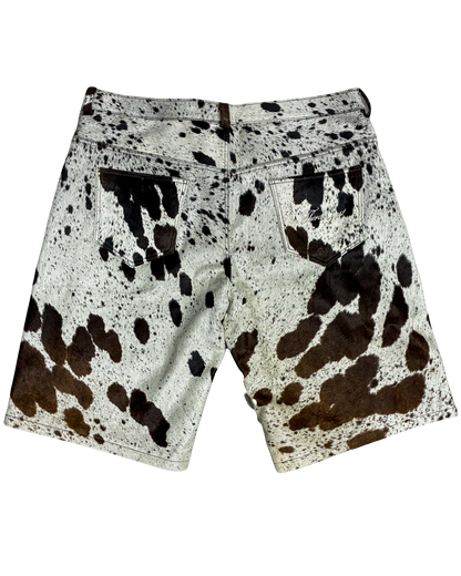 Cowhide Shorts | Brown and White