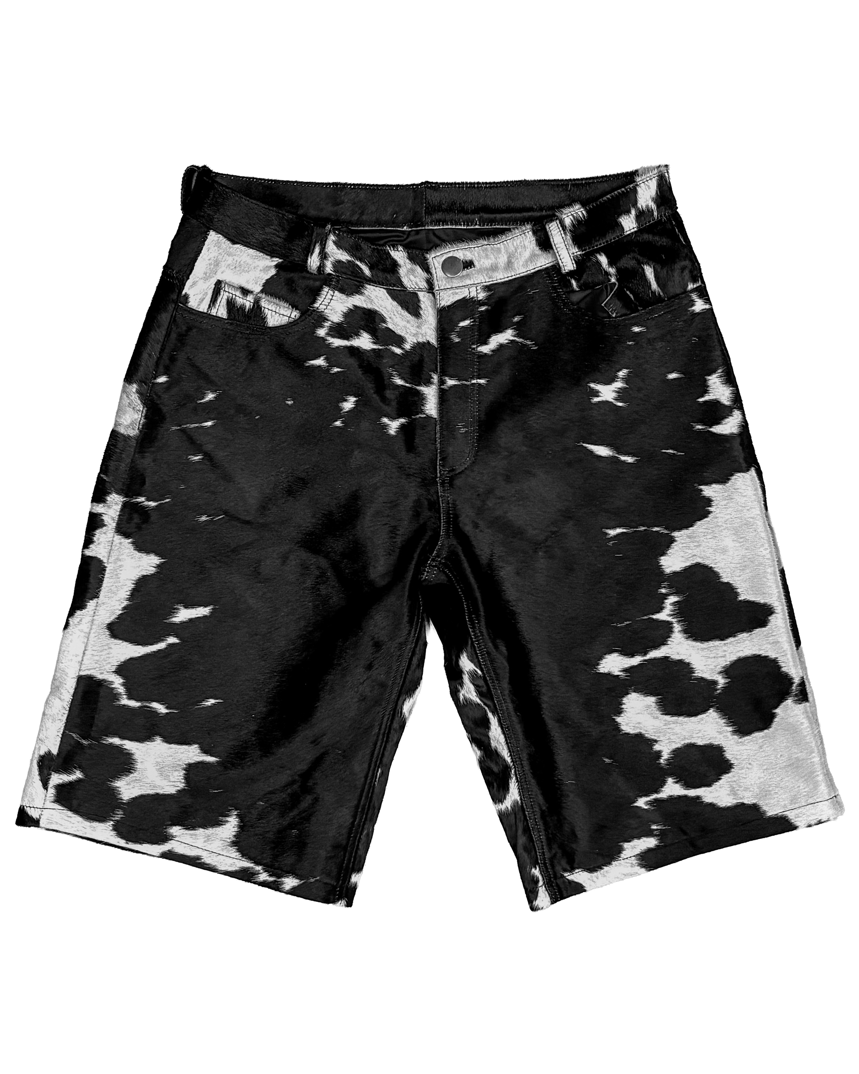 Cowhide Shorts | Black and White