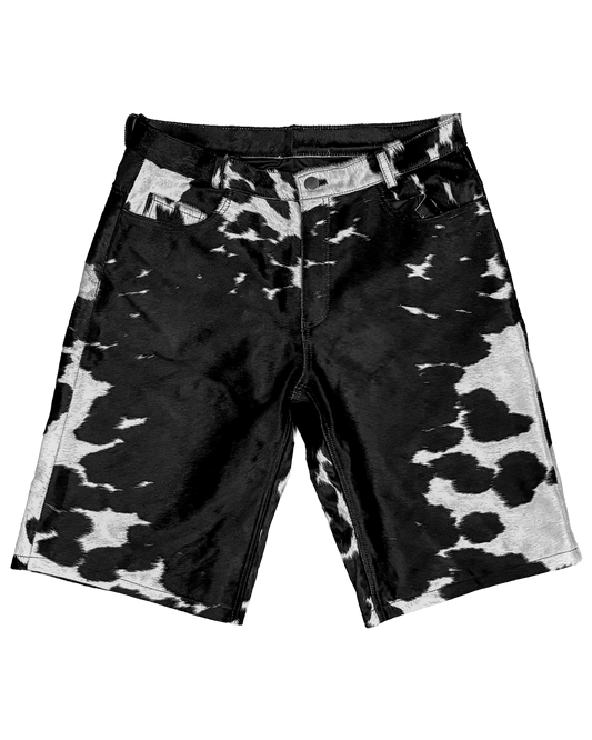 Cowhide Shorts | Black and White
