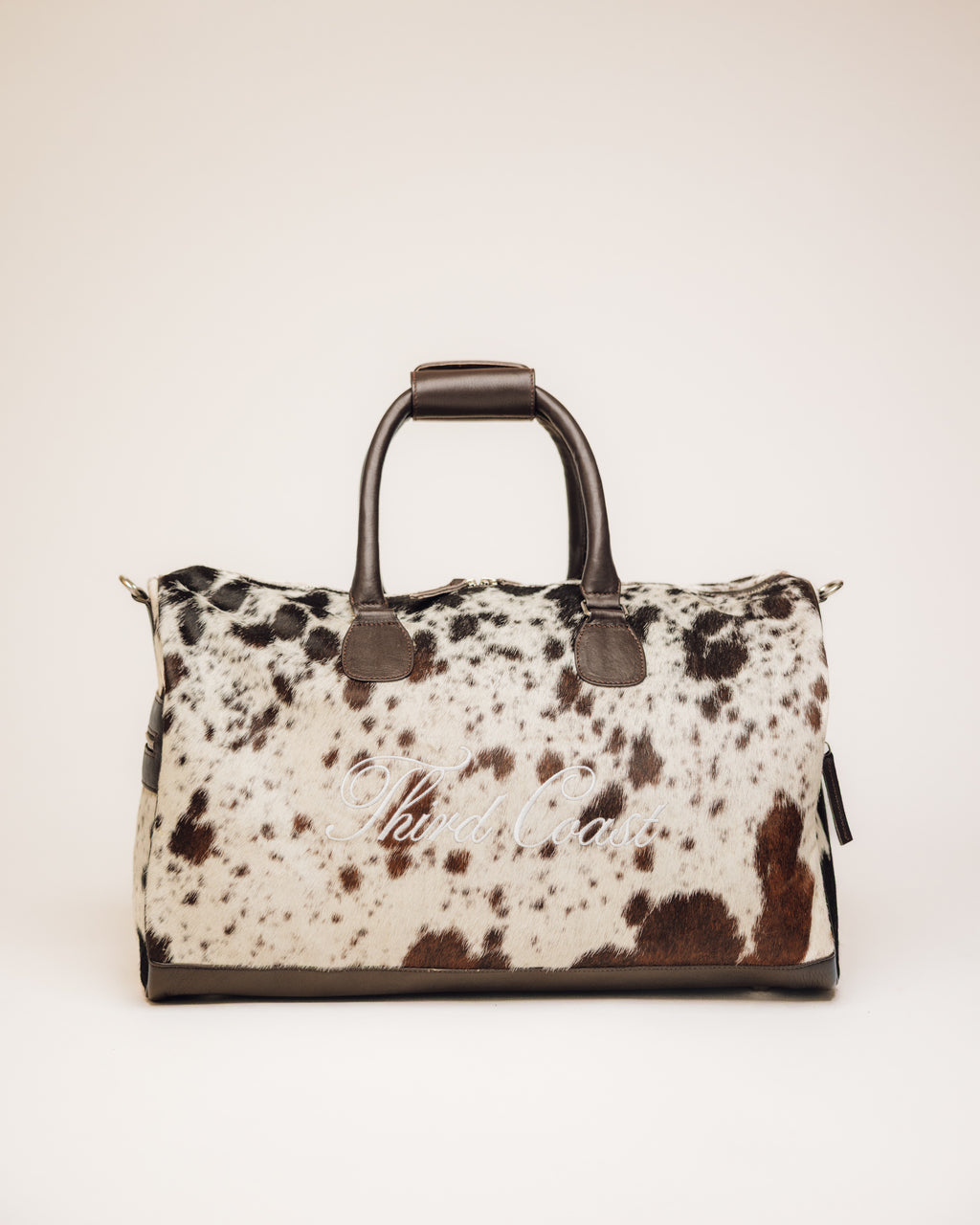 Cowhide Duffle | Brown and White