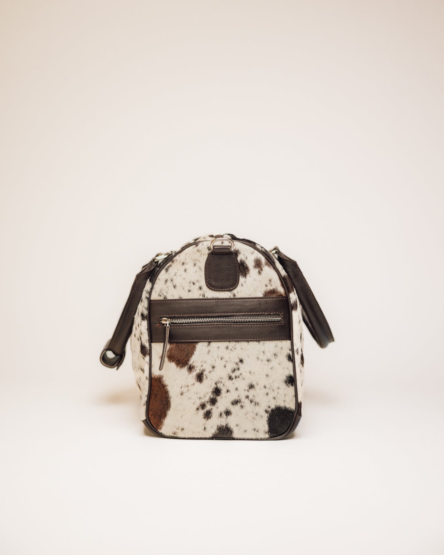 Cowhide Duffle | Brown and White