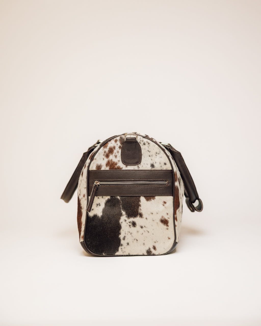 Cowhide Duffle | Brown and White
