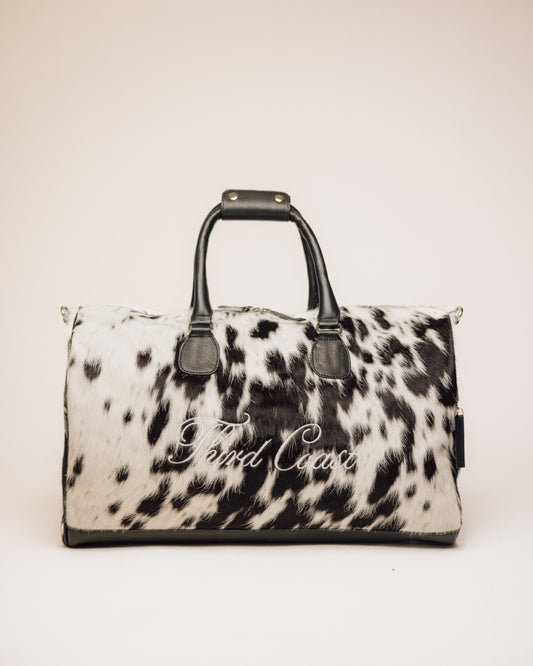 Cowhide Duffle | Black and White