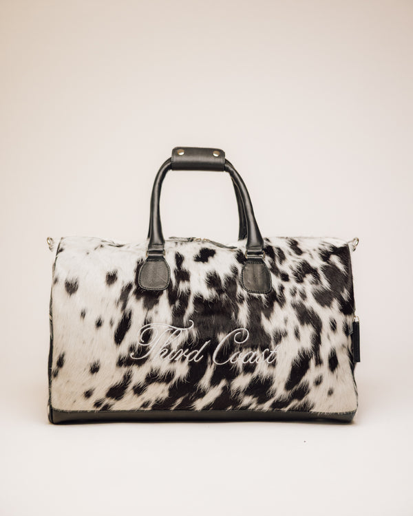 Cowhide Duffle | Black and White