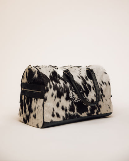 Cowhide Duffle | Black and White