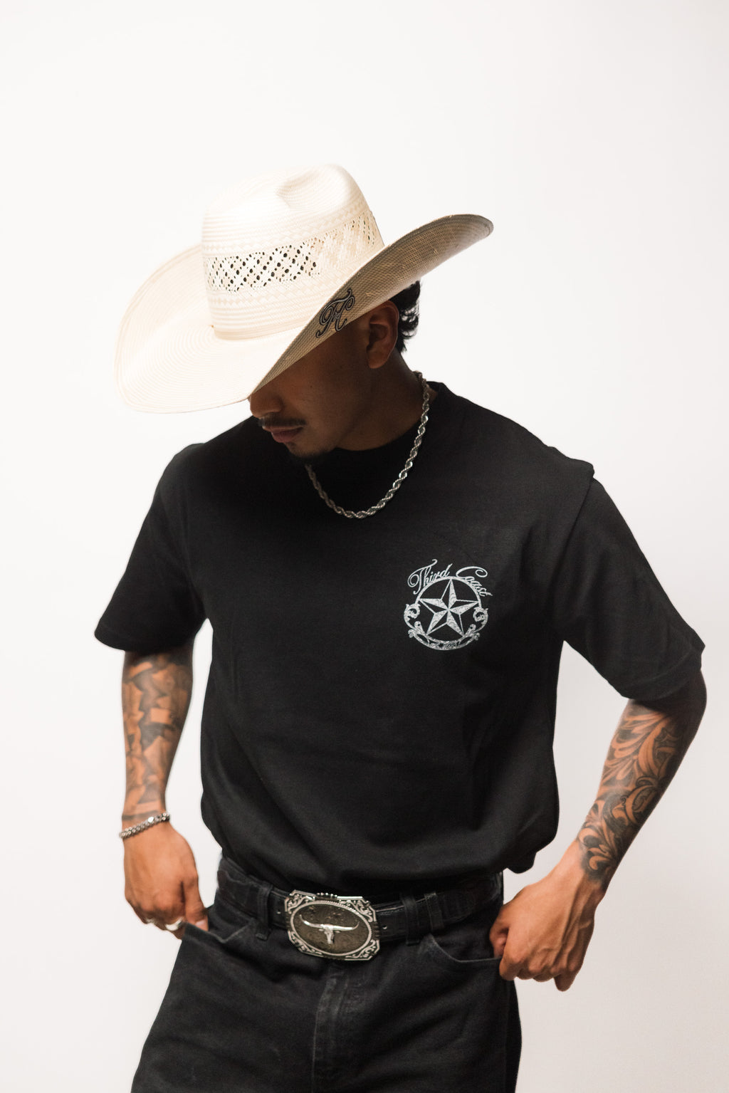 Silver Filigree T-Shirt 'Black'
