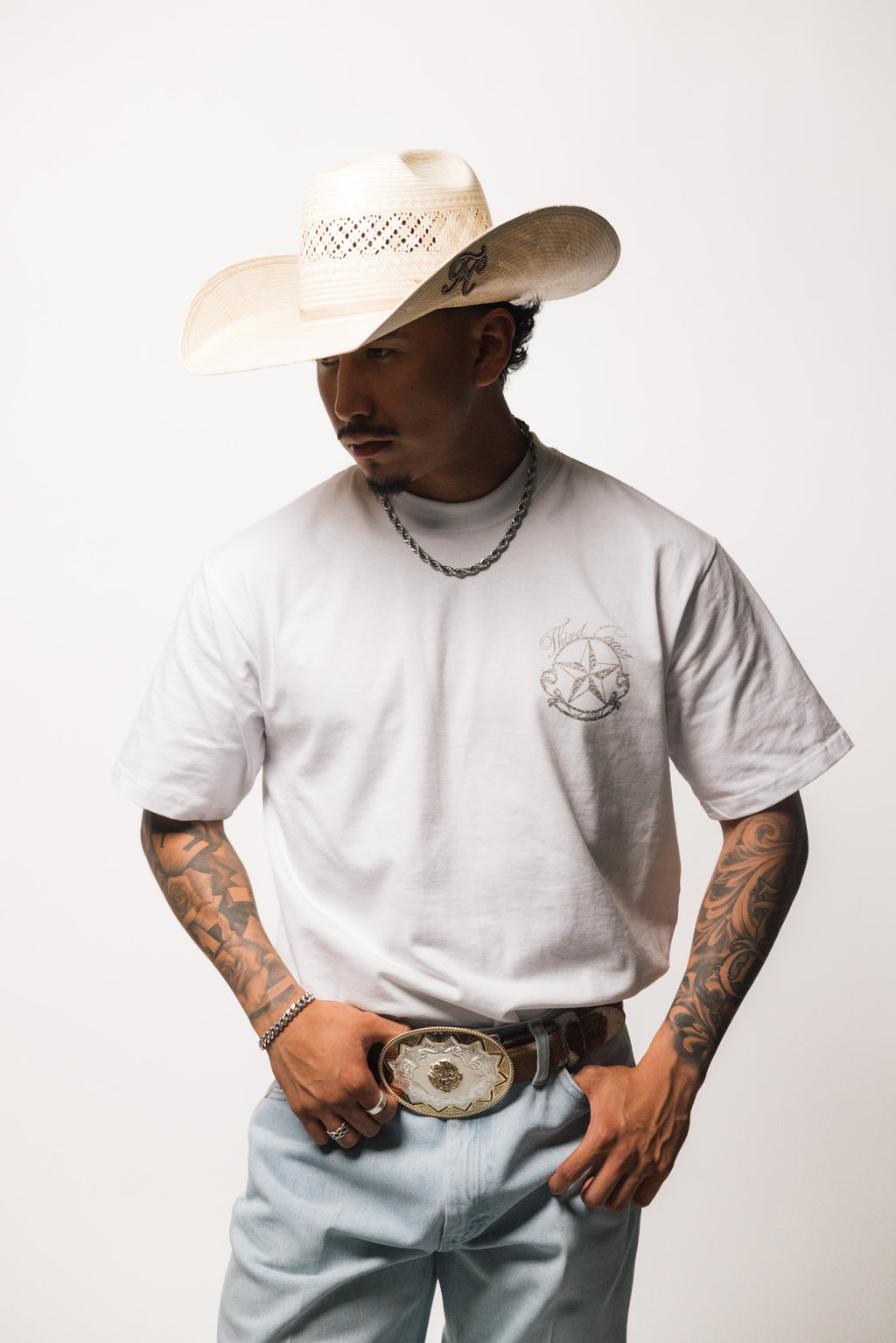 Silver Filigree T-Shirt 'White'