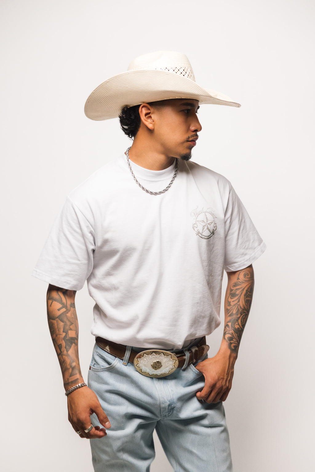Silver Filigree T-Shirt 'White'