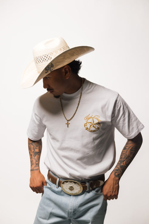 Gold Filigree T-Shirt 'White'