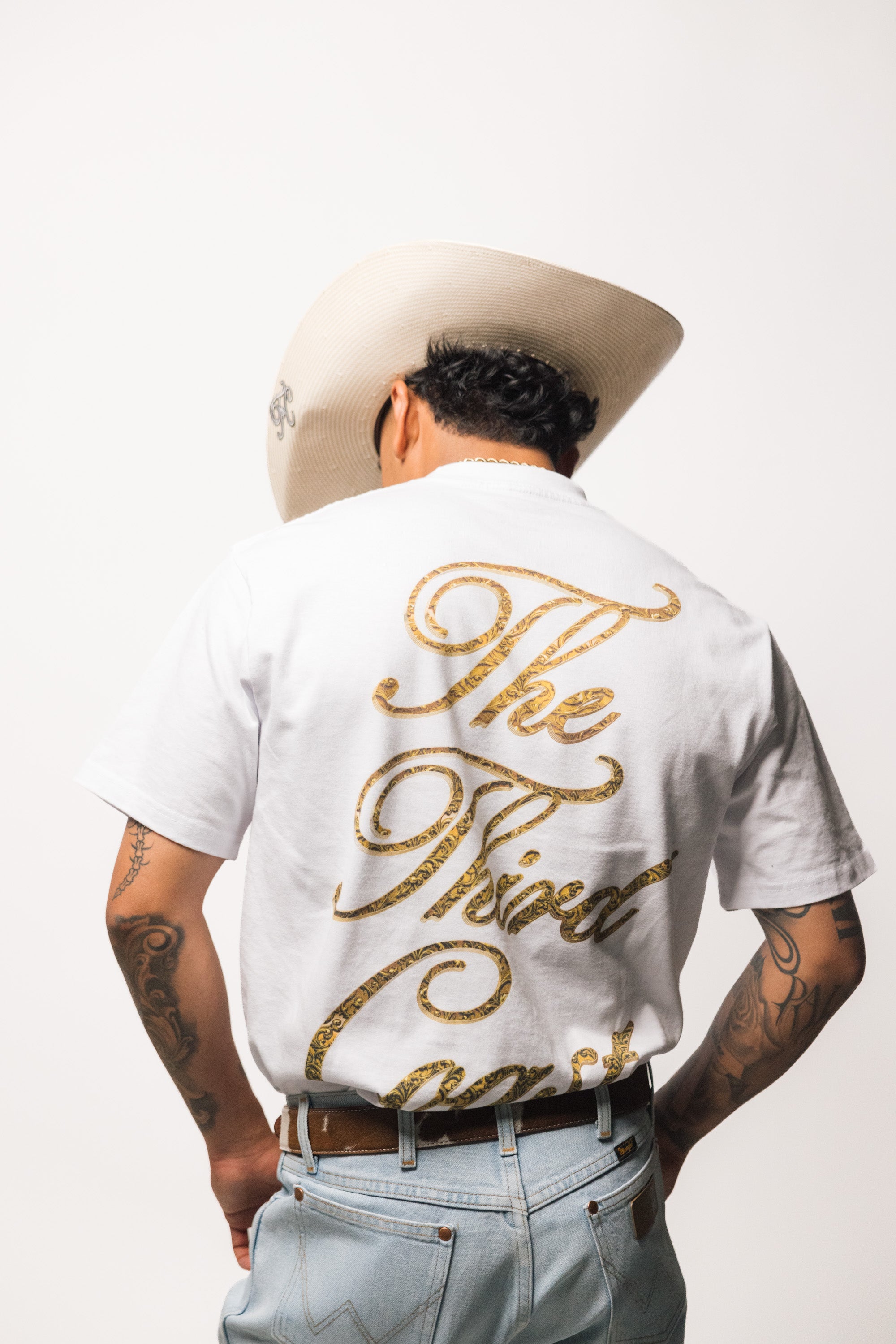 Gold Filigree T-Shirt 'White'