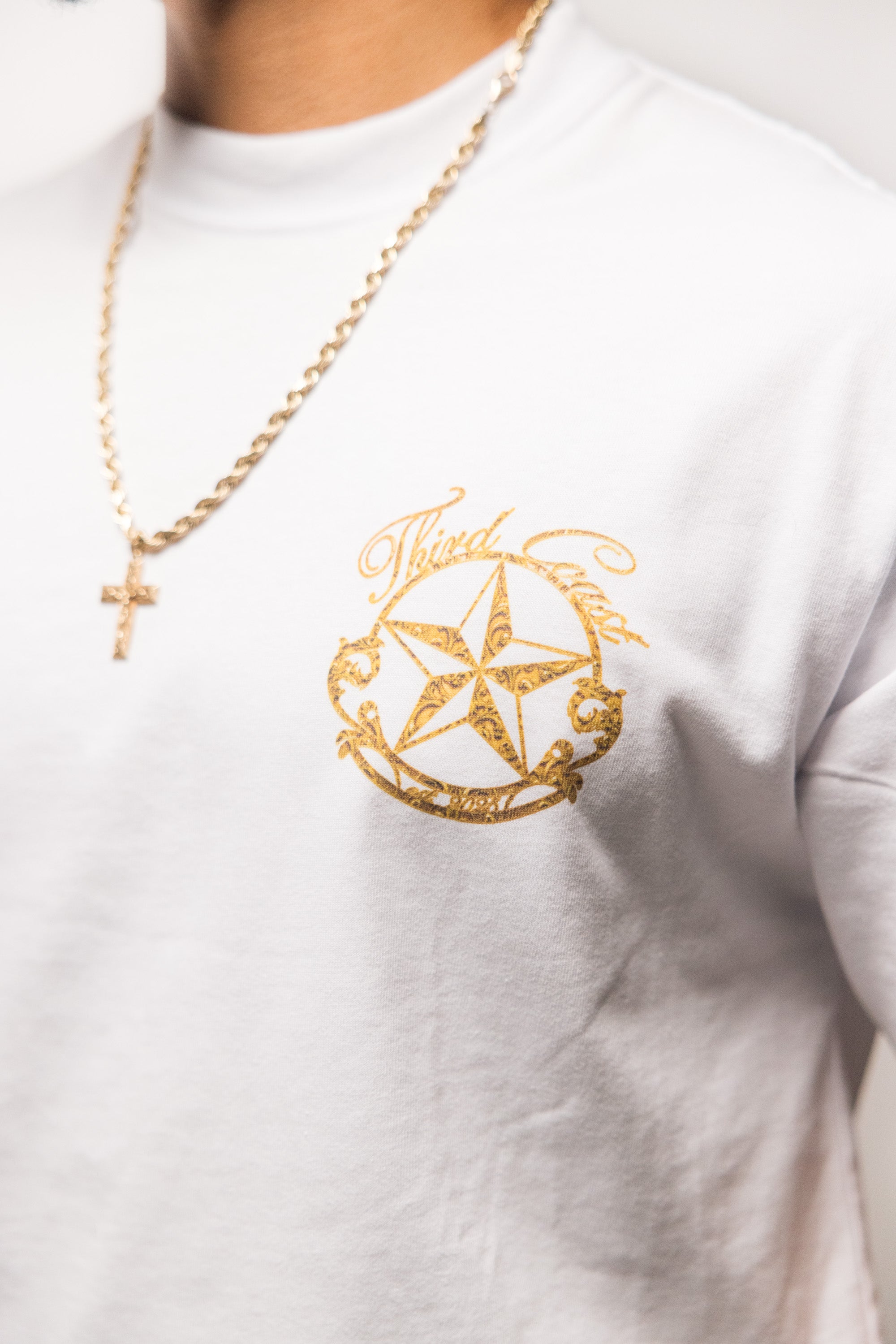 Gold Filigree T-Shirt 'White' – Third Coast