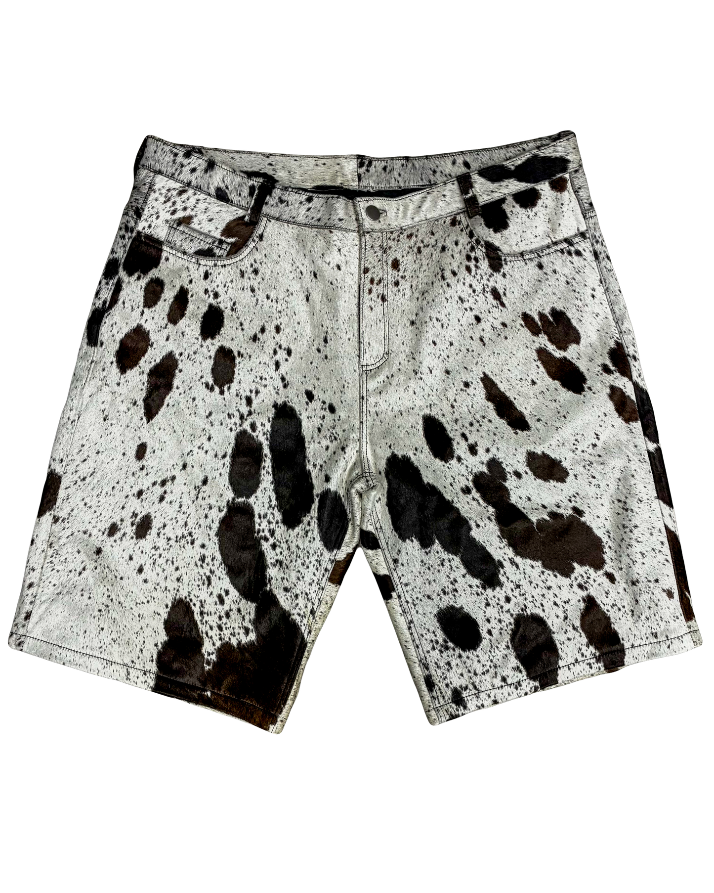 Cowhide Shorts | Brown and White