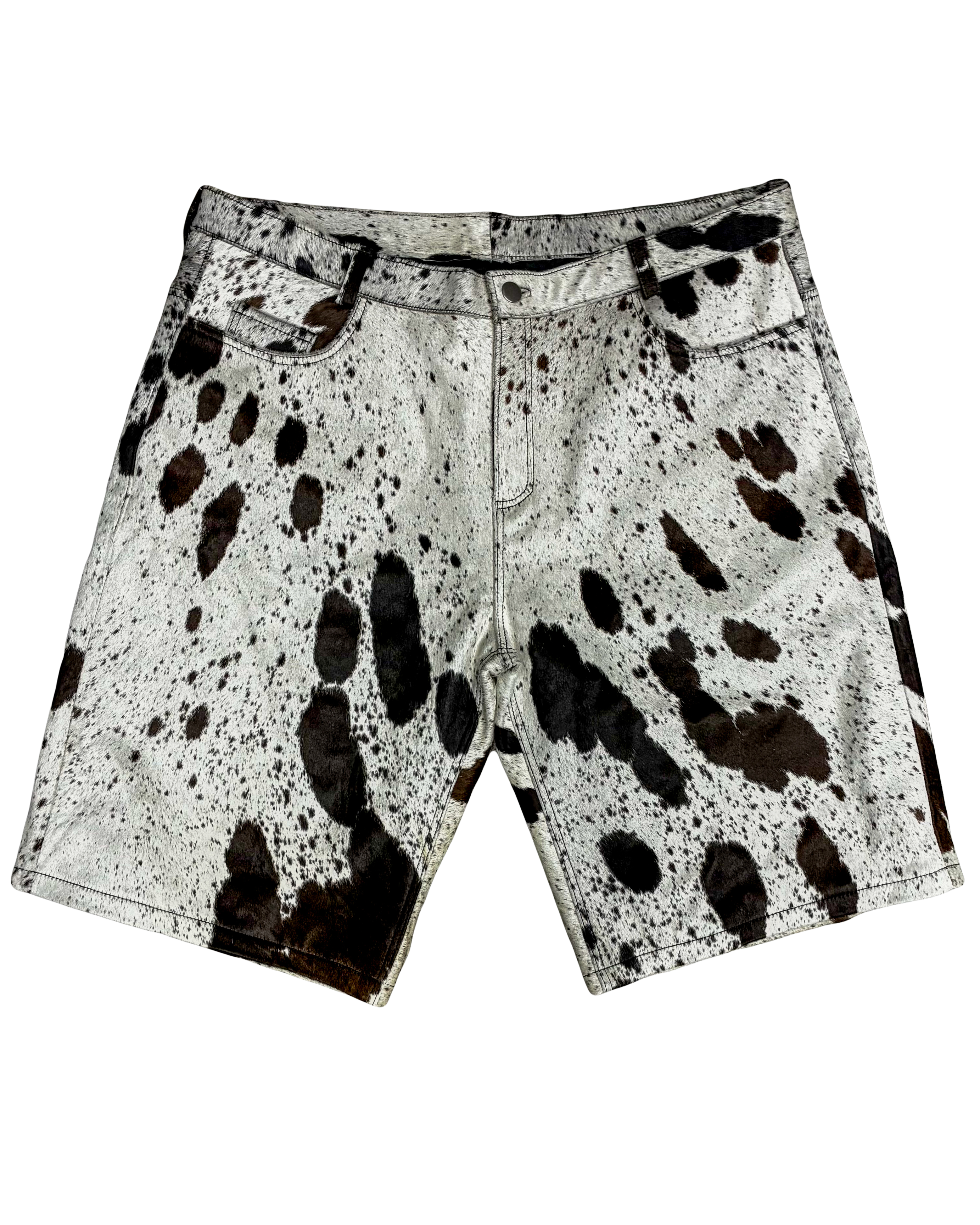 Cowhide Shorts | Brown and White