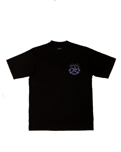 Syrup Sippin T-Shirt in black, front with small purple star chest logo