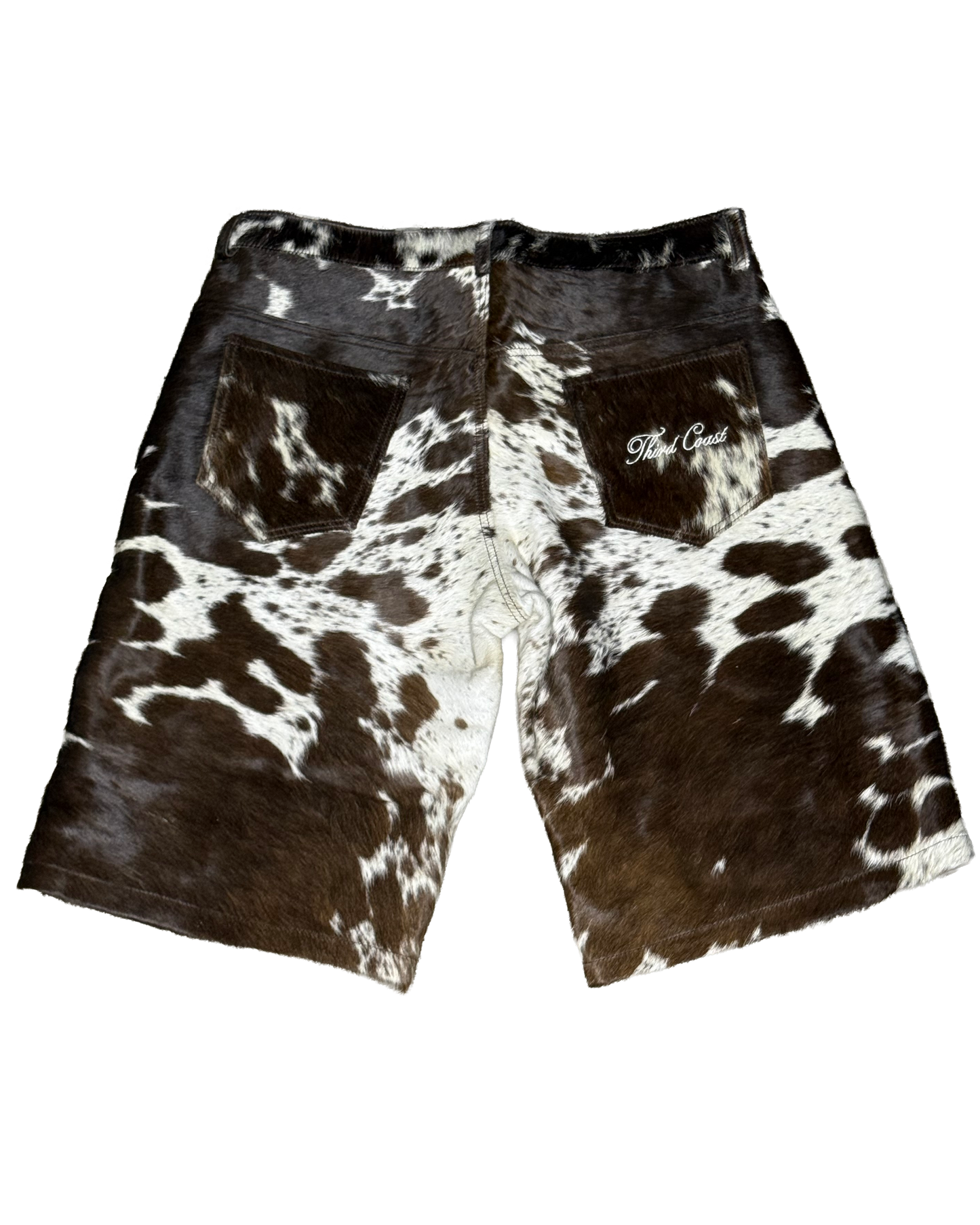 Cowhide Shorts | Brown and White