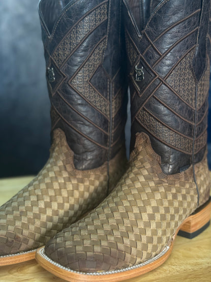 'Prescott'- Basketweave Leather Boot