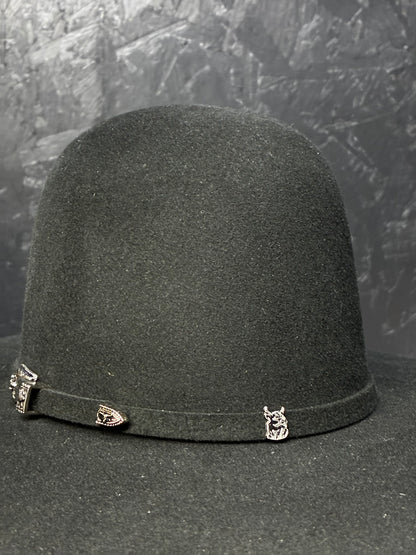 4X ‘Black’ Open Crown Felt Hat