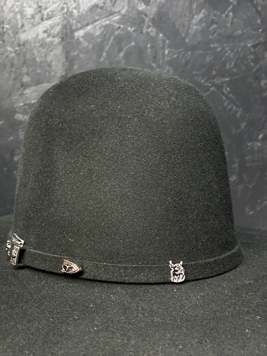 4X ‘Black’ Open Crown Felt Hat