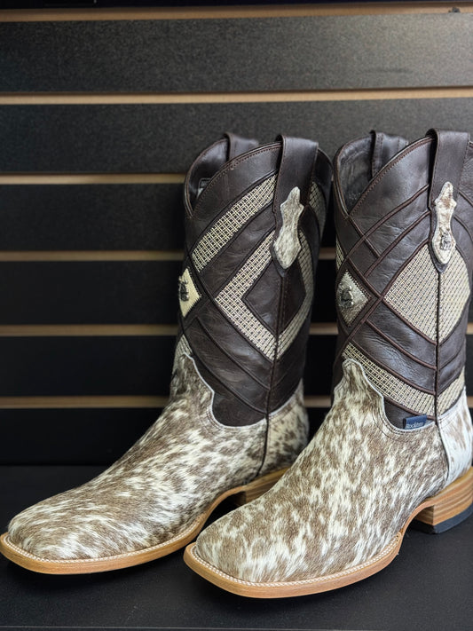 Men's Square Toe Cowhide Boot- Sz. 9