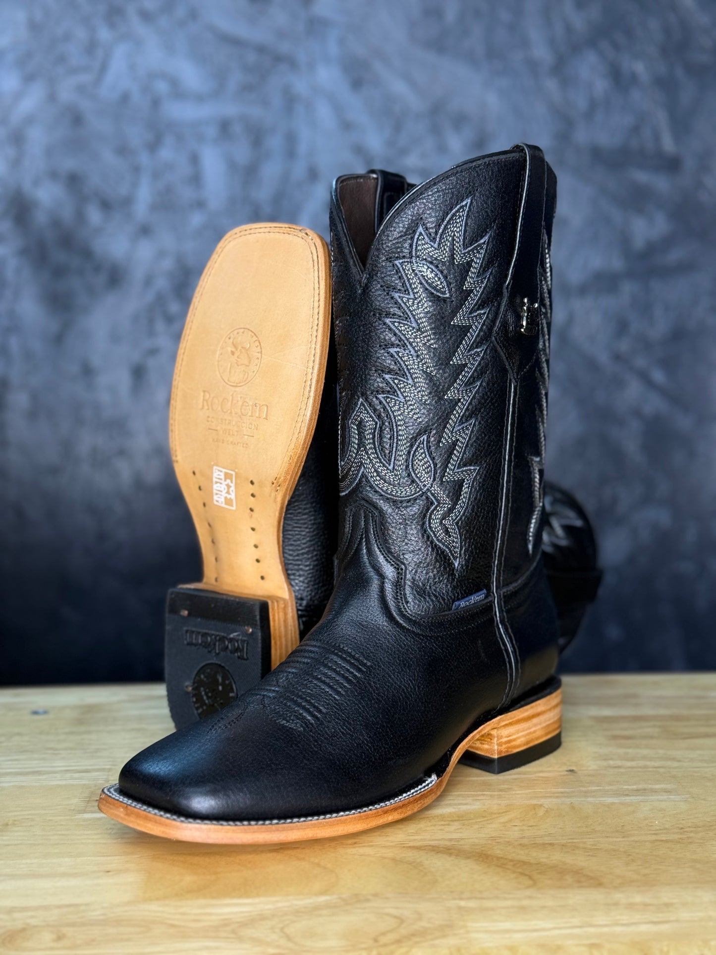 'Midnight Vaquero'- Leather Cowboy Boot