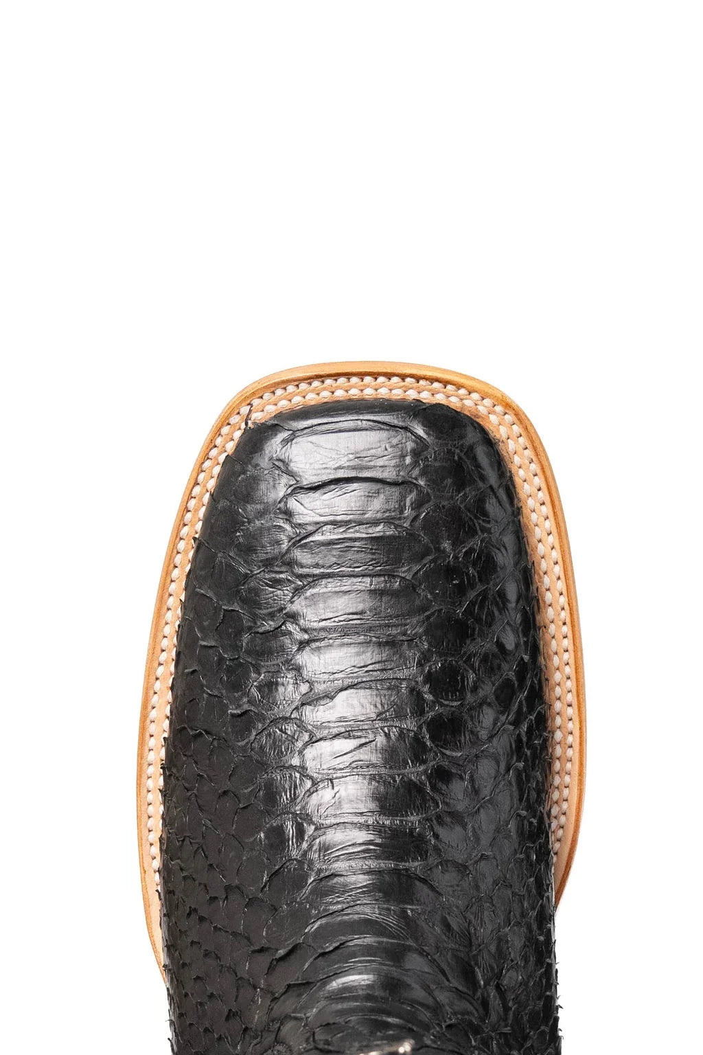 Close-up of genuine python scale pattern in gloss black