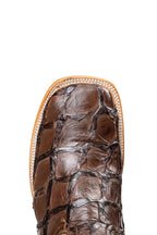 Close-up of genuine pirarucu armor scales in brown