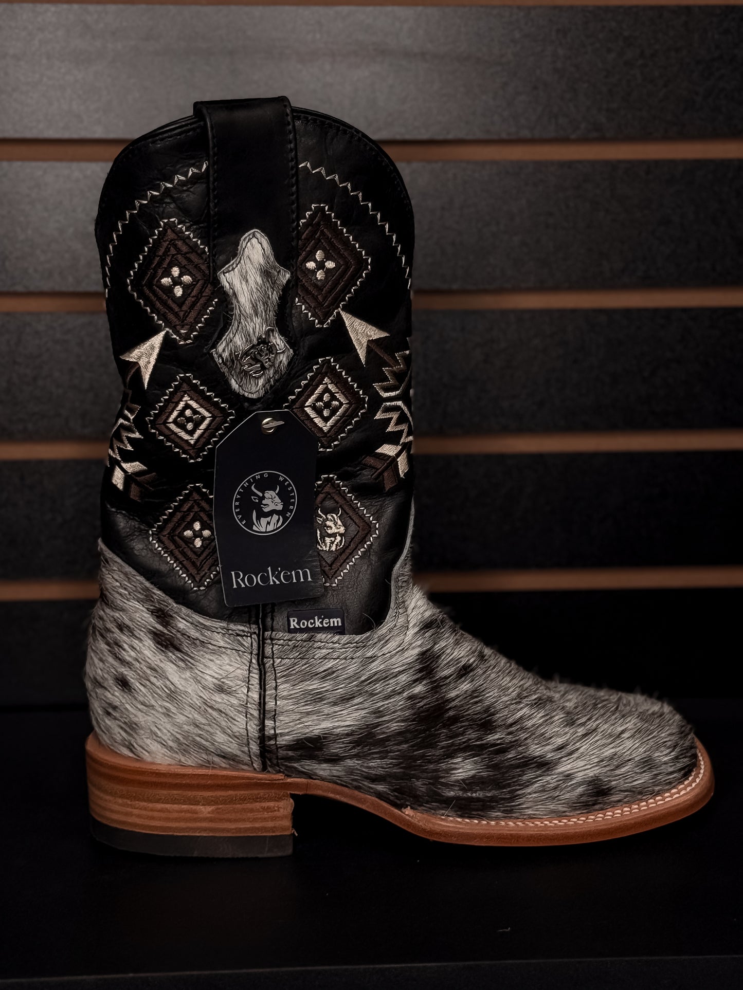 Men's Square Toe Cowhide Boot- Sz. 6