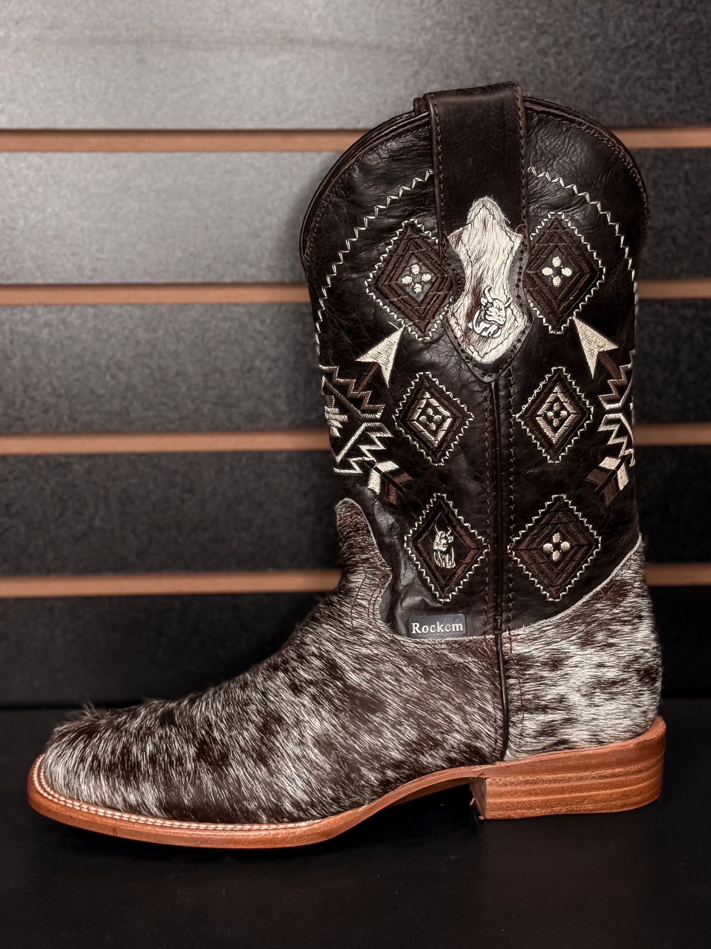 Men's Square Toe Cowhide Boot- Sz. 6