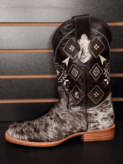 Men's Square Toe Cowhide Boot- Sz. 6