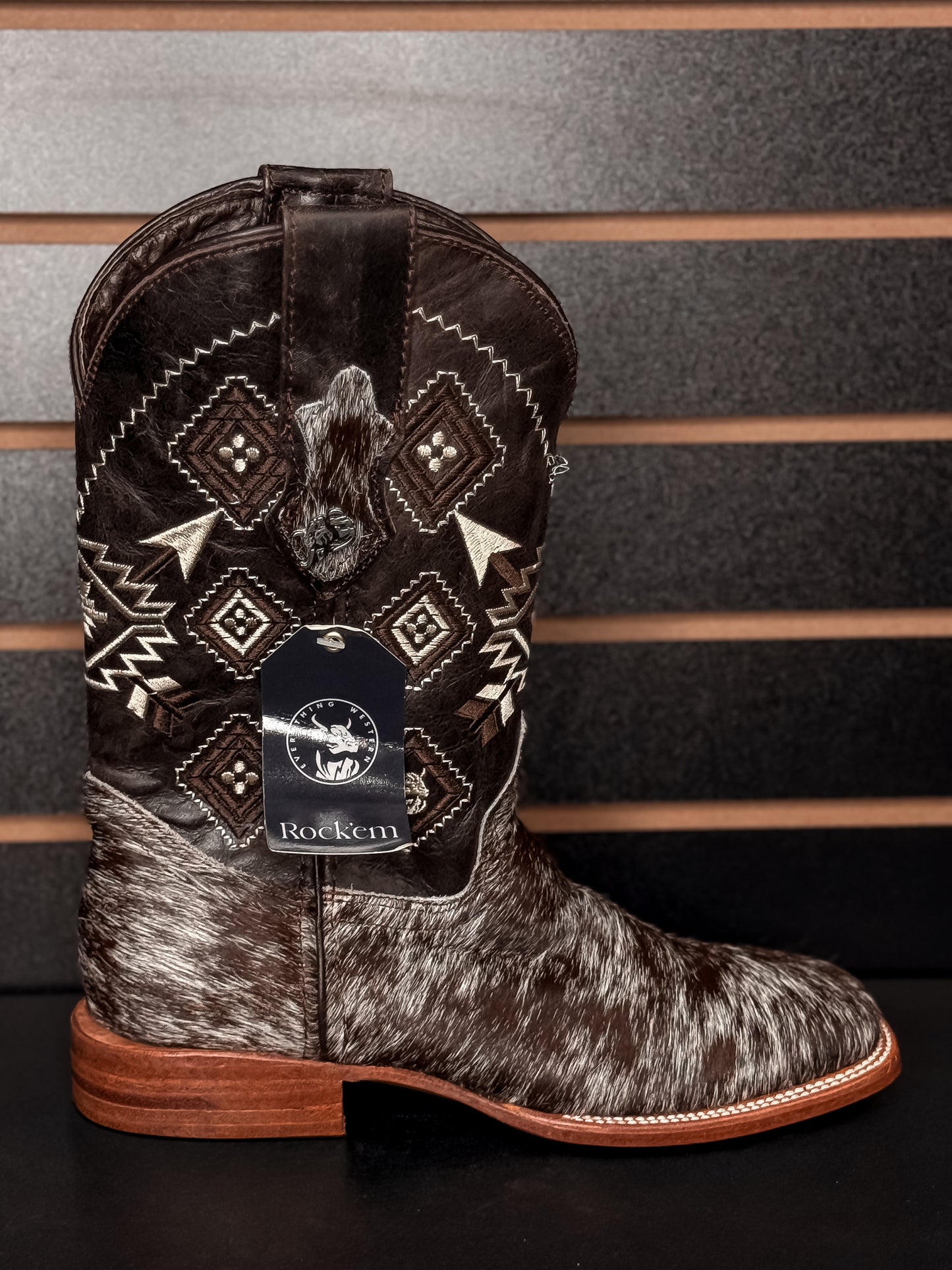 Men's Square Toe Cowhide Boot- Sz. 6