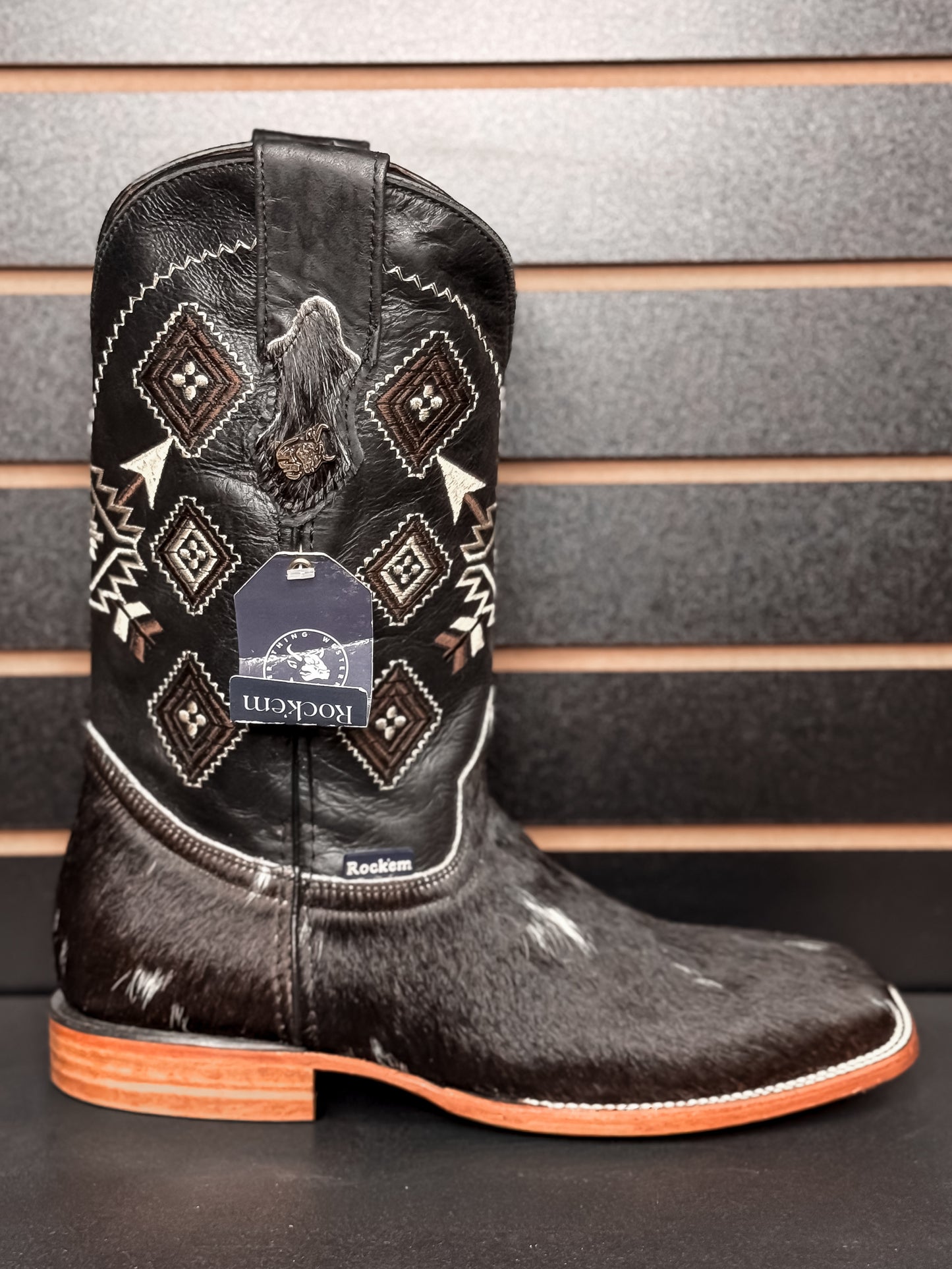 Men's Square Toe Cowhide Boot- Sz. 10