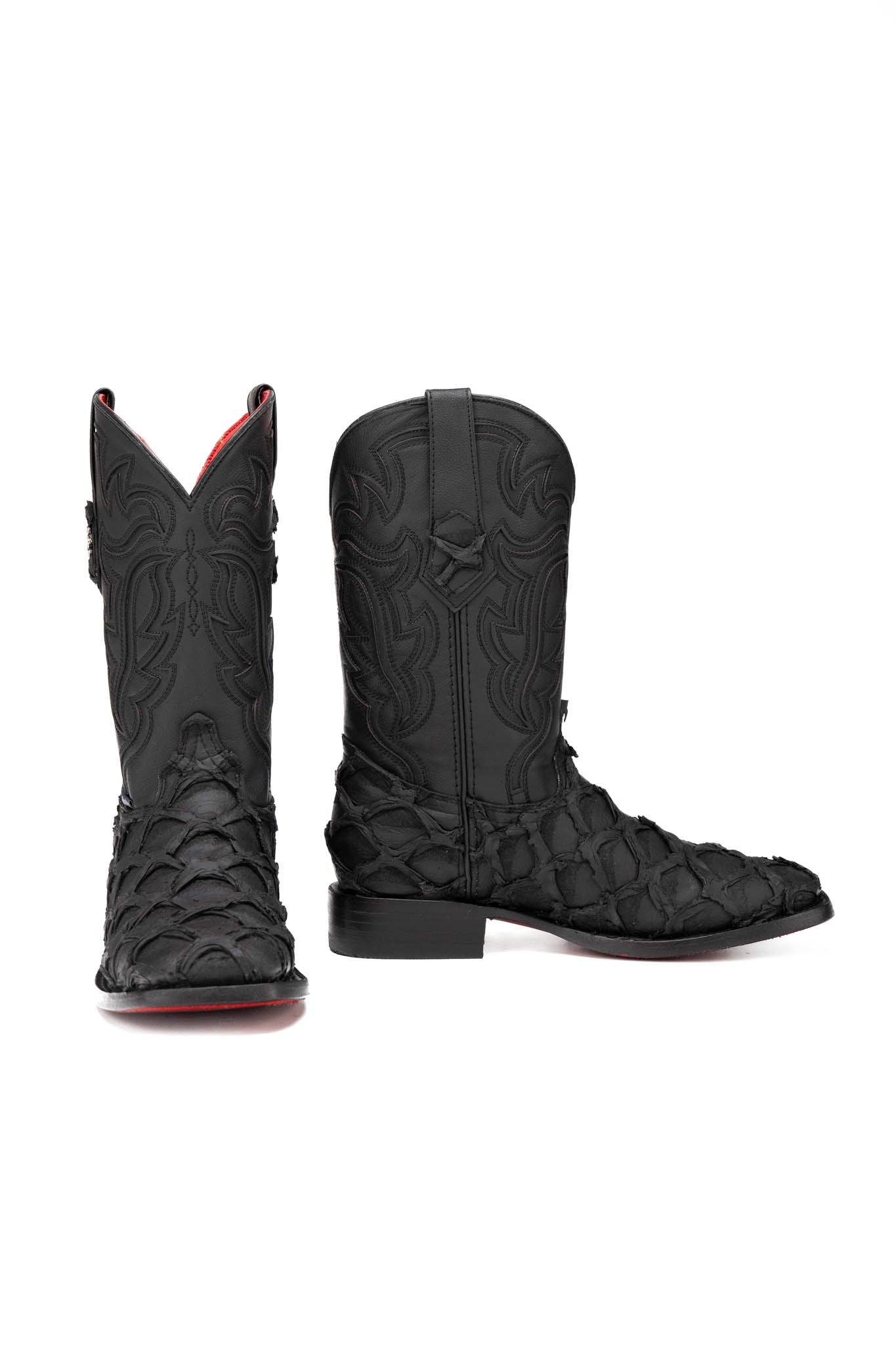Red Bottom Outlaw | Pirarucu Fish Print Boot