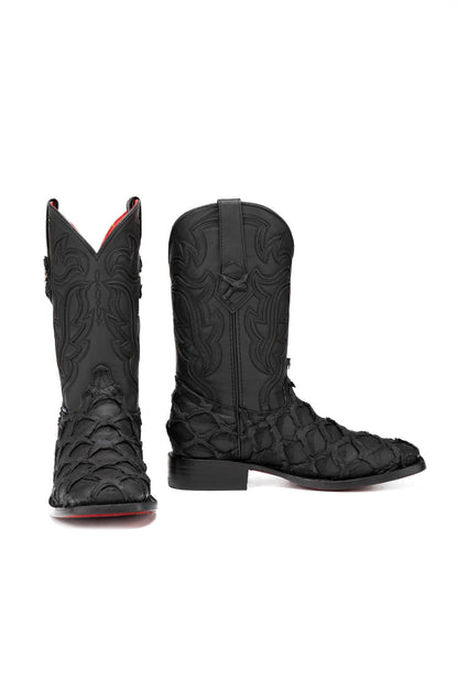 Red Bottom Outlaw | Pirarucu Fish Print Boot