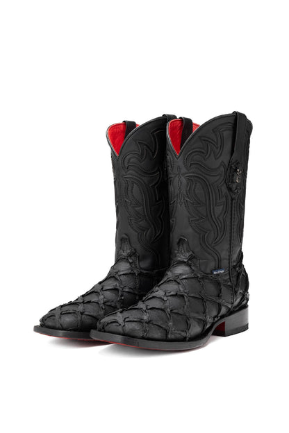 Red Bottom Outlaw | Pirarucu Fish Print Boot