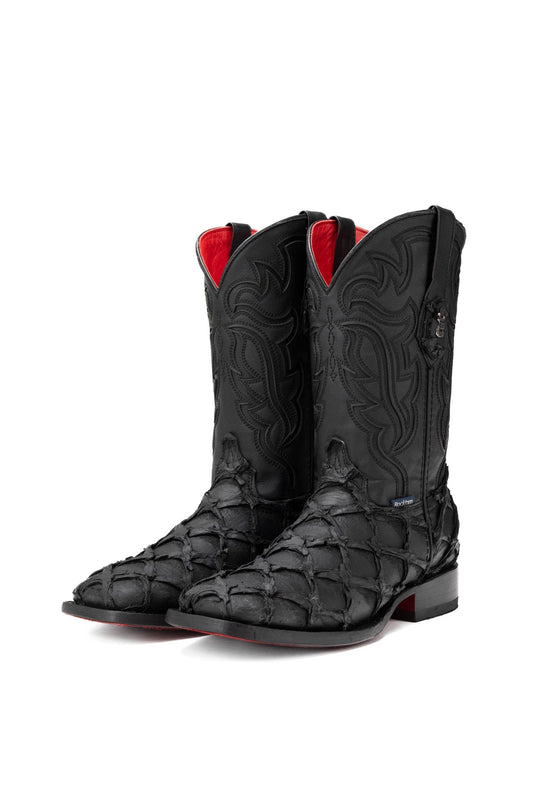 Red Bottom Outlaw | Pirarucu Fish Print Boot